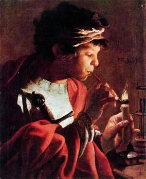 Hendrick Terbrugghen - Boy Lighting a Pipe 1623
