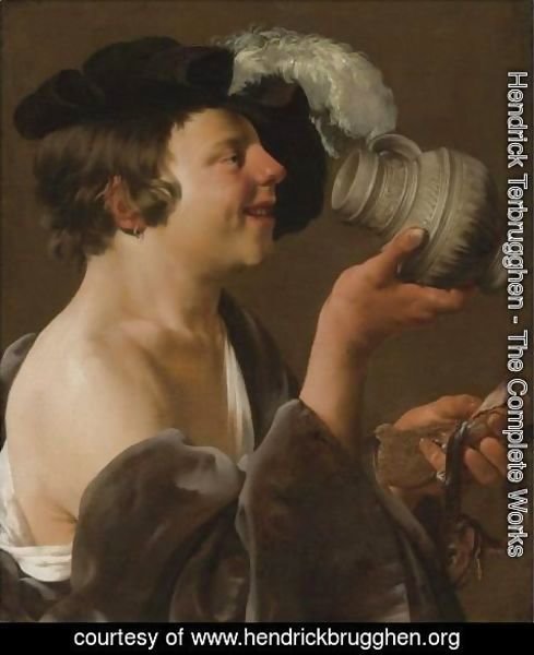 Hendrick Terbrugghen - Boy In Profile, Drinking From A Tankard