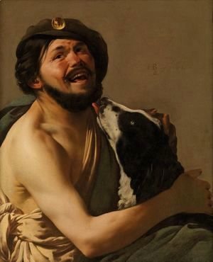 Hendrick Terbrugghen - A Bravo with his Dog, 1628